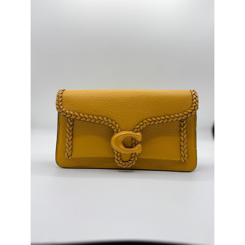 Coach Braided Tabby Chain Clutch - Buttercup Yellow Leather - CJ863